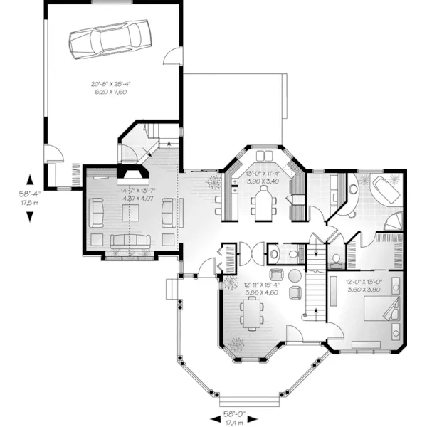 Traditional House Plan First Floor - Laurel Run Victorian Home 032D-0639 - Shop House Plans and More