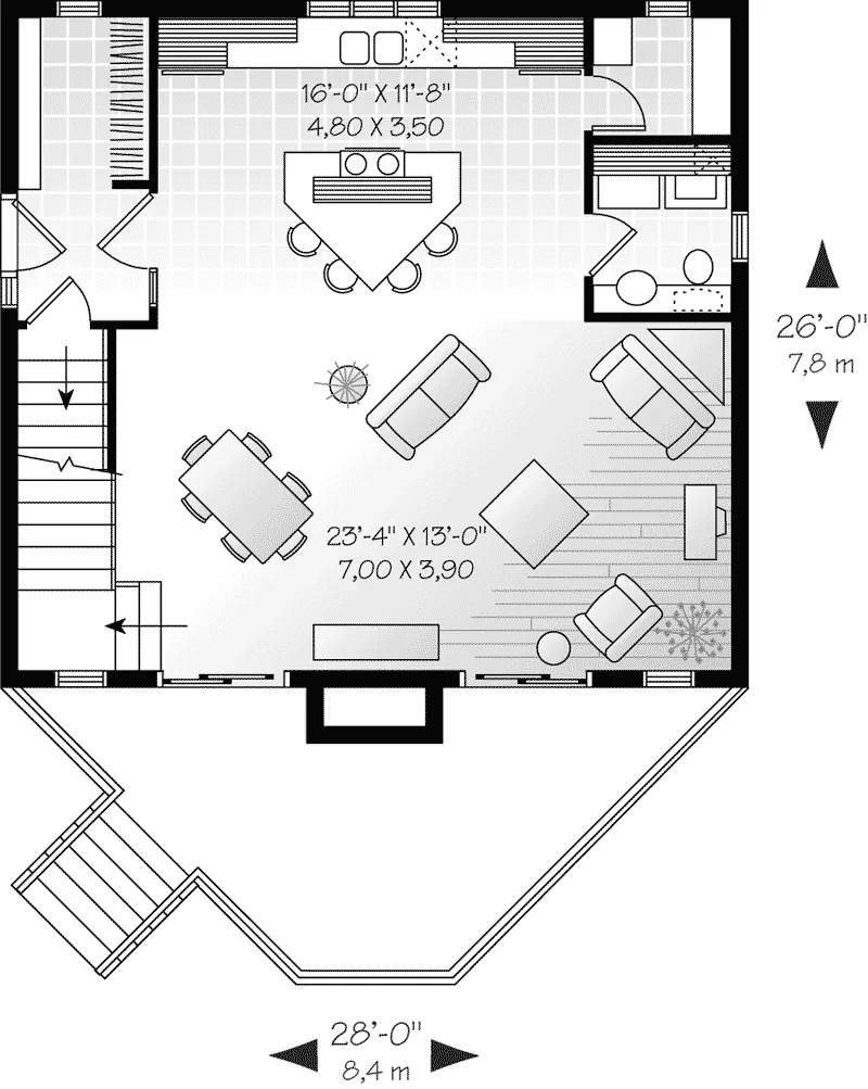 Vacation House Plan First Floor - Ricardo Point Waterfront Home 032D-0641 - Shop House Plans and More