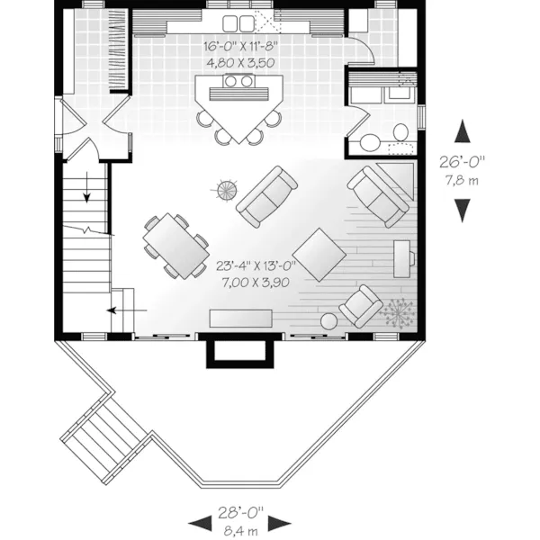 Contemporary House Plan First Floor - Ricardo Point Waterfront Home 032D-0641 - Shop House Plans and More