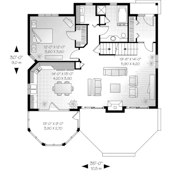 Cabin & Cottage House Plan First Floor - Prestonwood Country Home 032D-0644 - Shop House Plans and More