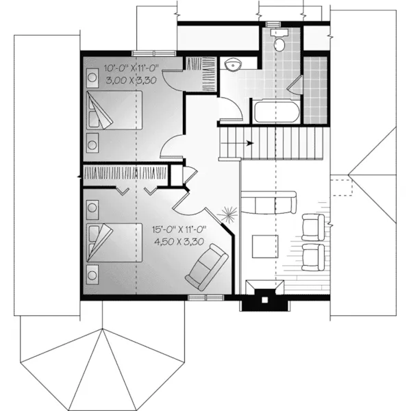 Cabin & Cottage House Plan Second Floor - Prestonwood Country Home 032D-0644 - Shop House Plans and More