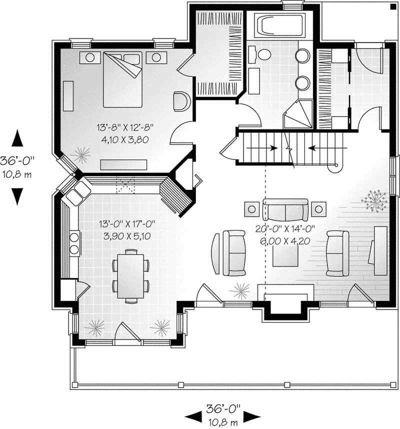Lake House Plan First Floor - Stonepier Lake Home 032D-0645 - Shop House Plans and More
