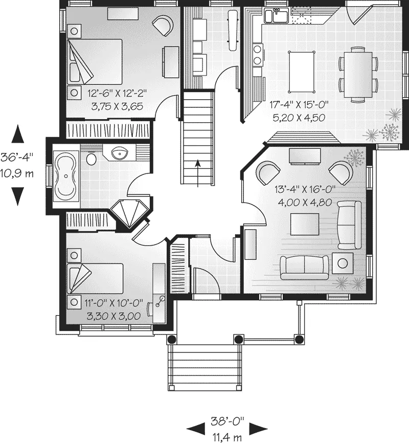 Southern House Plan First Floor - Grapevine Arts And Crafts Home 032D-0650 - Search House Plans and More
