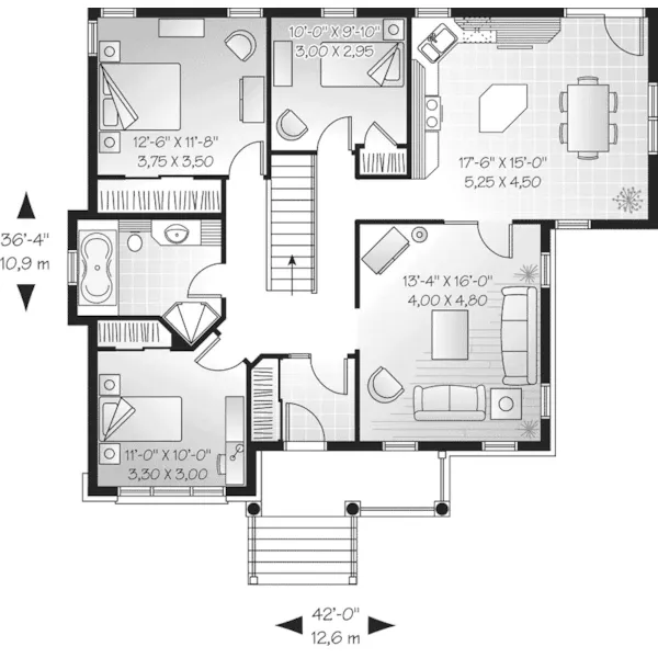 Southern House Plan First Floor - Garland Hill Craftsman Home 032D-0651 - Search House Plans and More