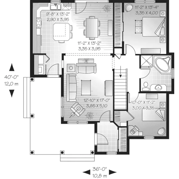 Country House Plan First Floor - Markhall Ranch Home 032D-0656 - Shop House Plans and More