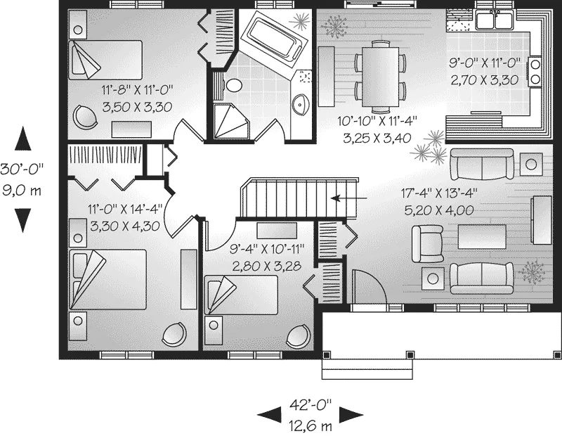 Ranch House Plan First Floor - Heitmann Country Home 032D-0657 - Search House Plans and More
