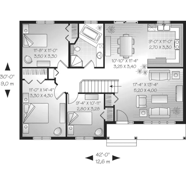 Country House Plan First Floor - Heitmann Country Home 032D-0657 - Search House Plans and More