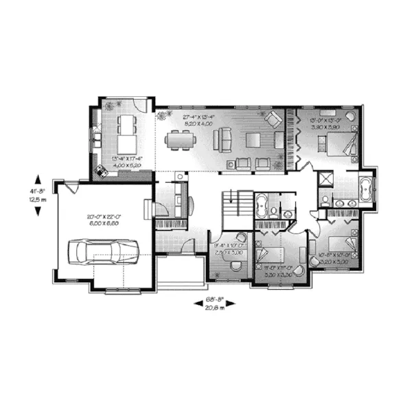 Arts & Crafts House Plan First Floor - Primrose Creek Country Home 032D-0659 - Shop House Plans and More