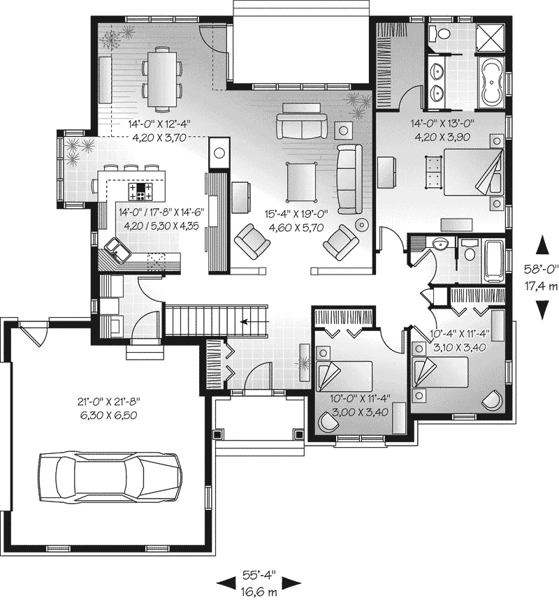 Craftsman House Plan First Floor - Cantera Craftsman Home 032D-0661 - Search House Plans and More
