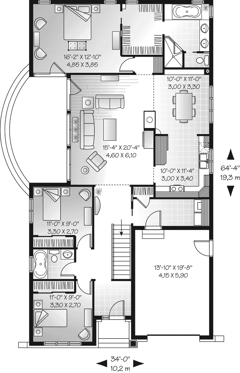 Arts & Crafts House Plan First Floor - Garavelli Arts And Crafts Home 032D-0662 - Search House Plans and More