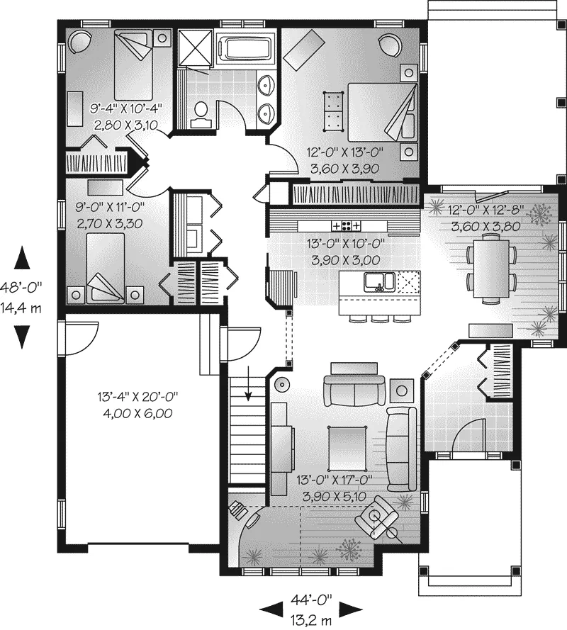 Craftsman House Plan First Floor - Gascony Parc Craftsman Home 032D-0667 - Search House Plans and More