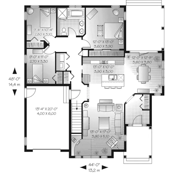 Traditional House Plan First Floor - Gascony Parc Craftsman Home 032D-0667 - Search House Plans and More