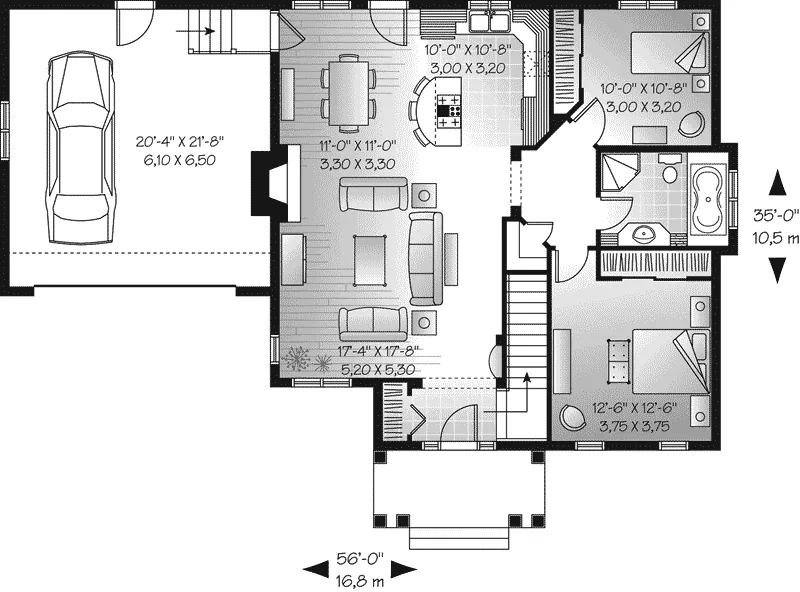 Ranch House Plan First Floor - Cushing Arts And Crafts Home 032D-0668 - Search House Plans and More
