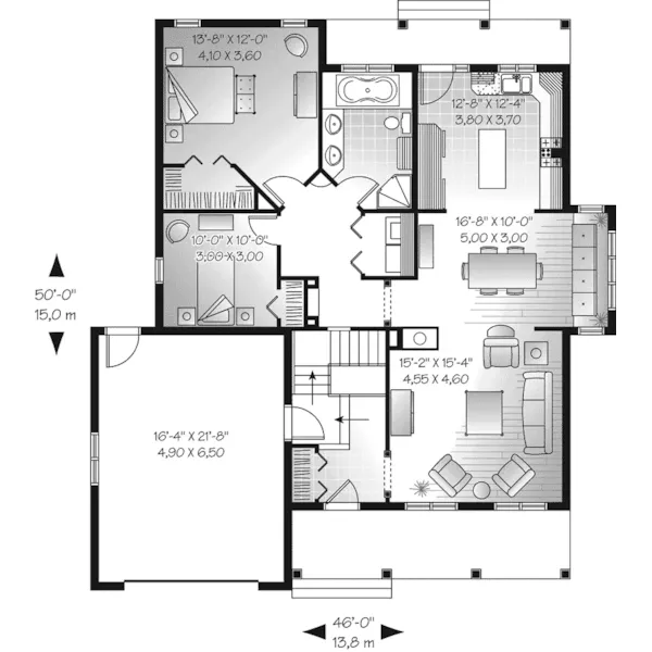 Traditional House Plan First Floor - Mallory Contemporary Home 032D-0671 - Shop House Plans and More