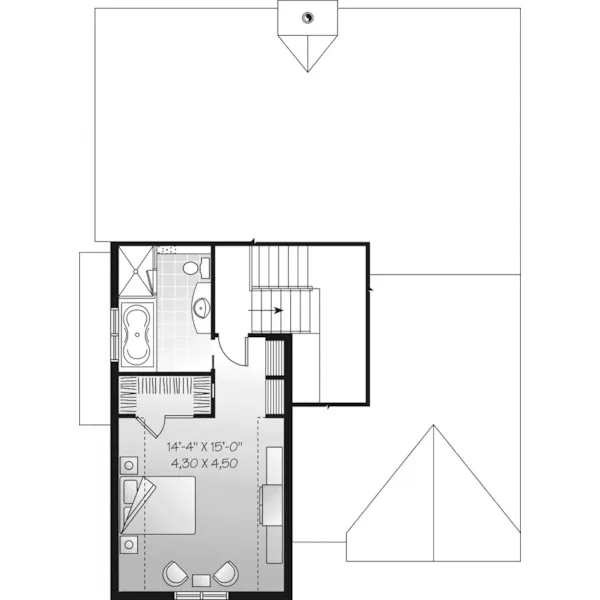 Craftsman House Plan Second Floor - Saddlepost Split-Level Home 032D-0673 - Shop House Plans and More