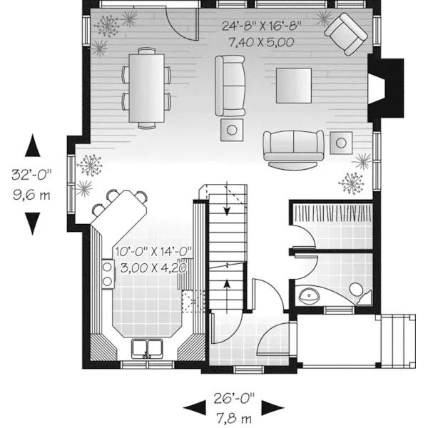 Country House Plan First Floor - Wilkerson Country Home 032D-0676 - Shop House Plans and More