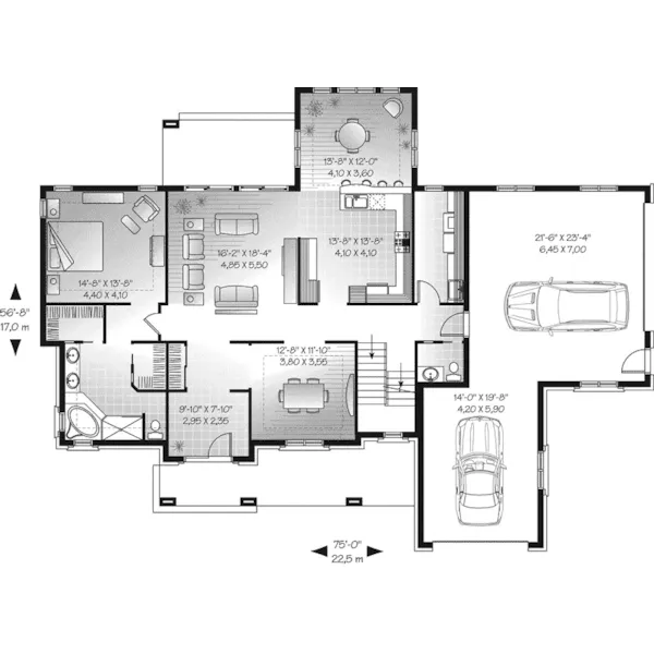 Tudor House Plan First Floor - Kleinman Traditional Home 032D-0679 - Search House Plans and More