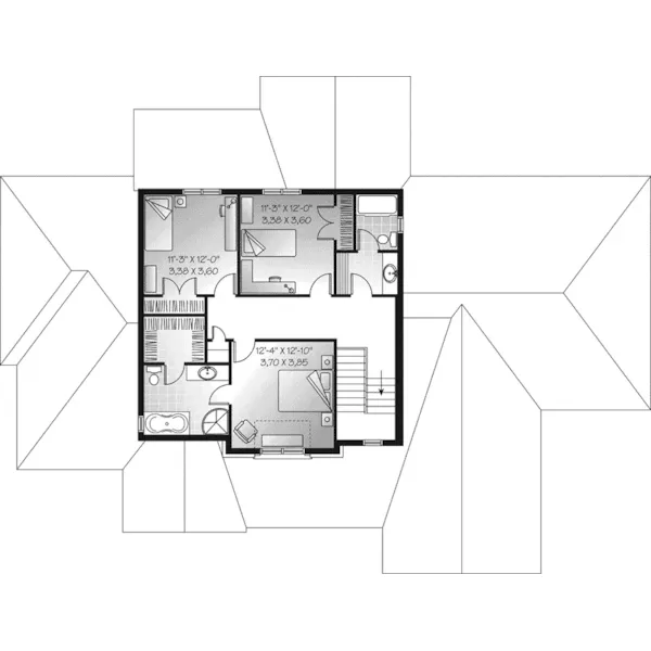 Tudor House Plan Second Floor - Kleinman Traditional Home 032D-0679 - Search House Plans and More