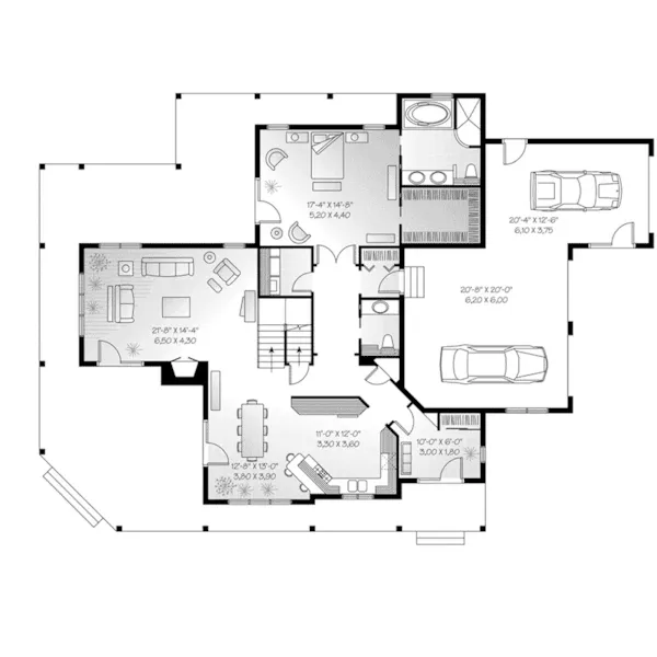 Country House Plan First Floor - Greenfield Farm Country Home 032D-0681 - Search House Plans and More