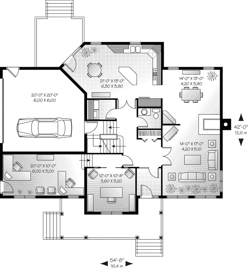 Farmhouse Plan First Floor - Packard Place Country Home 032D-0682 - Shop House Plans and More