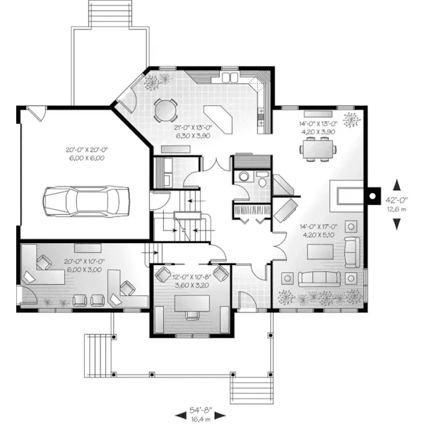 Country House Plan First Floor - Packard Place Country Home 032D-0682 - Shop House Plans and More