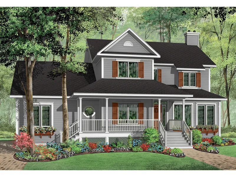 Southern House Plan Front Photo 02 - Packard Place Country Home 032D-0682 - Shop House Plans and More