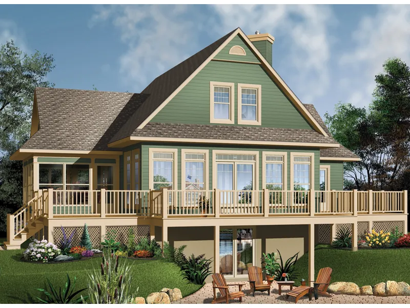 Southern House Plan Front Image - Crestwood Lake Waterfront Home 032D-0686 - Search House Plans and More