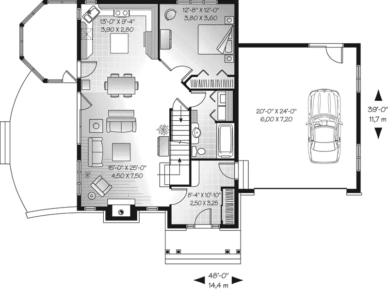 Traditional House Plan First Floor - Meridian Victorian Home 032D-0687 - Shop House Plans and More
