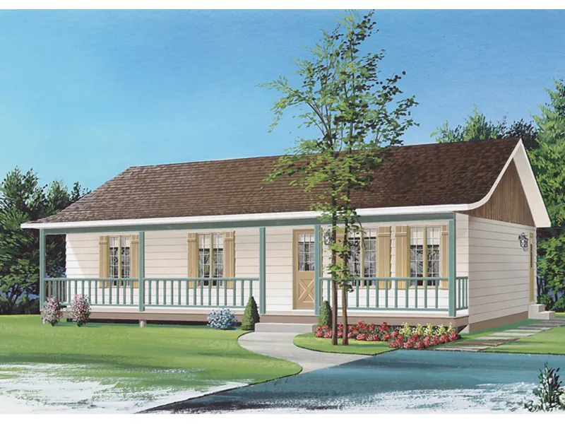 Traditional House Plan Front Image - Lebeau Bayou Acadian Ranch Home 032D-0688 - Shop House Plans and More