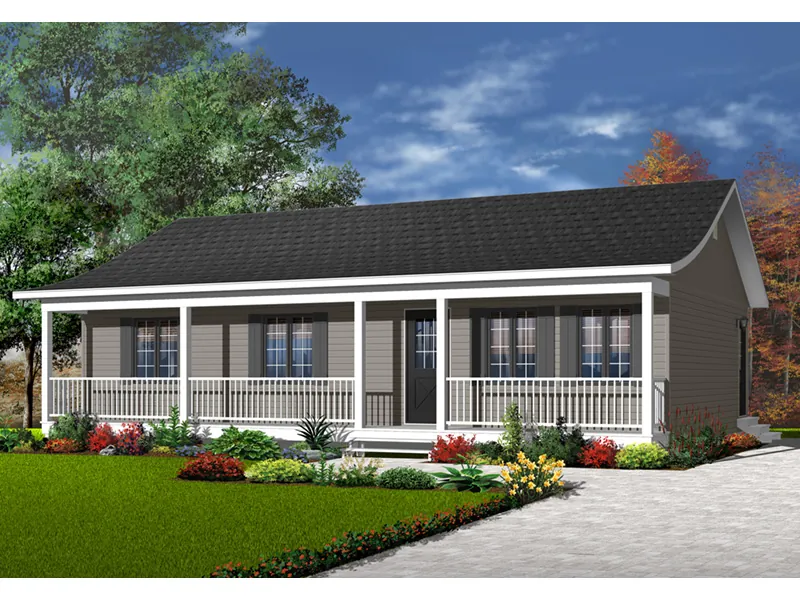 Acadian House Plan Front Photo 03 - Lebeau Bayou Acadian Ranch Home 032D-0688 - Shop House Plans and More