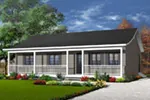Acadian House Plan Front Photo 03 - Lebeau Bayou Acadian Ranch Home 032D-0688 - Shop House Plans and More