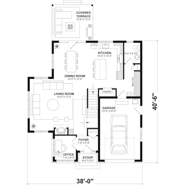 Arts & Crafts House Plan First Floor - Gorman Traditional Home 032D-0691 - Search House Plans and More