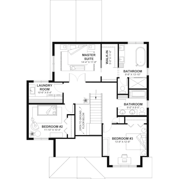 Arts & Crafts House Plan Second Floor - Gorman Traditional Home 032D-0691 - Search House Plans and More