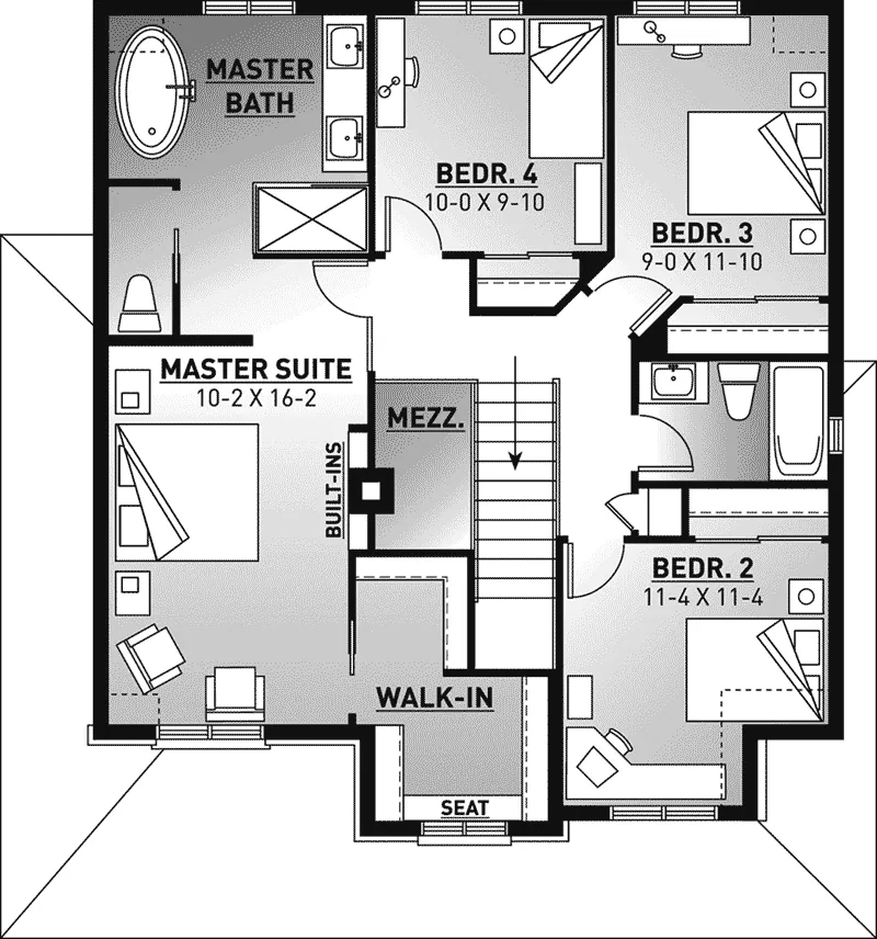 Country House Plan Second Floor - Dempsey Place Farmhouse 032D-0694 - Search House Plans and More