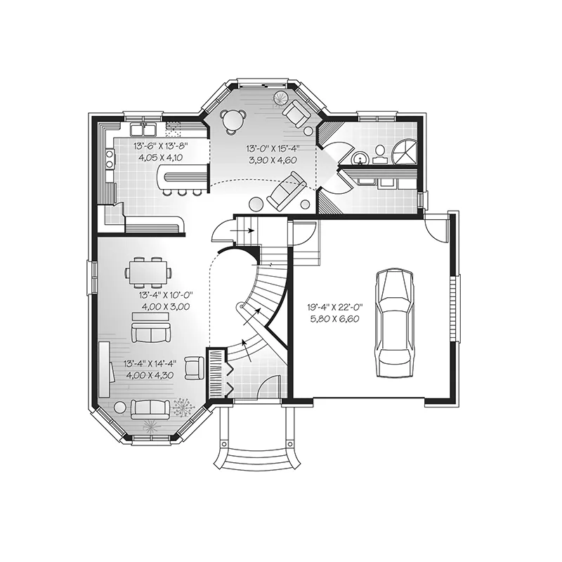 European House Plan First Floor - Apria Victorian Home 032D-0695 - Search House Plans and More