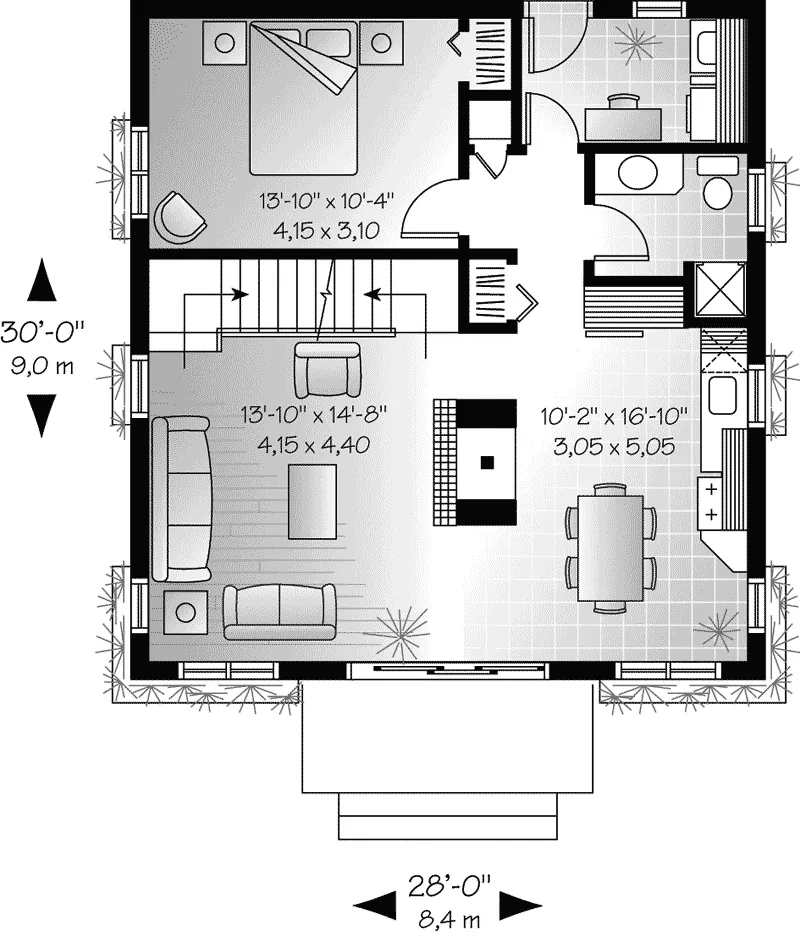 Cabin & Cottage House Plan First Floor - Panorama Cottage Home 032D-0698 - Shop House Plans and More