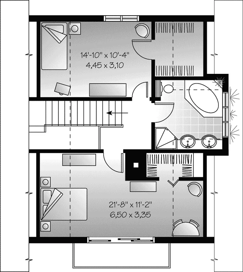 Cabin & Cottage House Plan Second Floor - Panorama Cottage Home 032D-0698 - Shop House Plans and More