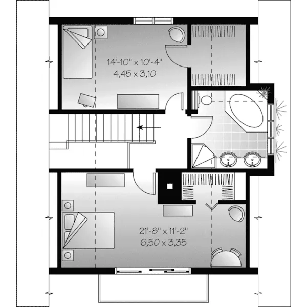 Vacation House Plan Second Floor - Panorama Cottage Home 032D-0698 - Shop House Plans and More