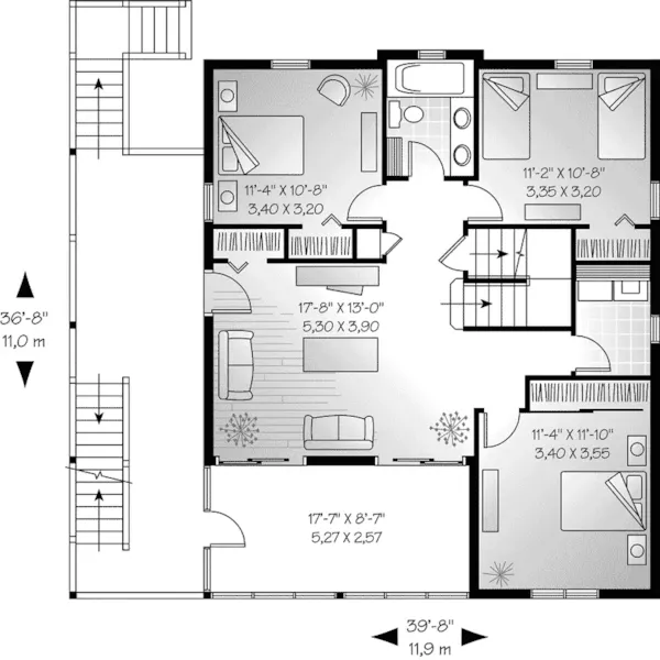 Modern House Plan First Floor - Kellmeyer Coastal Home 032D-0699 - Search House Plans and More