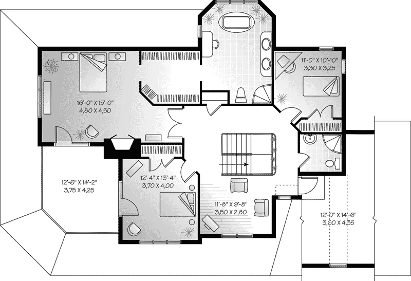 Arts & Crafts House Plan Second Floor - Laurel Hill Country Farmhouse 032D-0702 - Shop House Plans and More