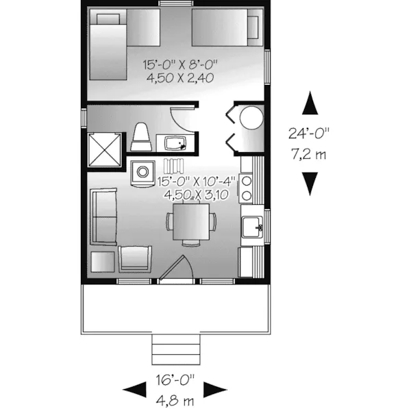 Vacation House Plan First Floor - Landscape Country Cottage Home 032D-0707 - Shop House Plans and More