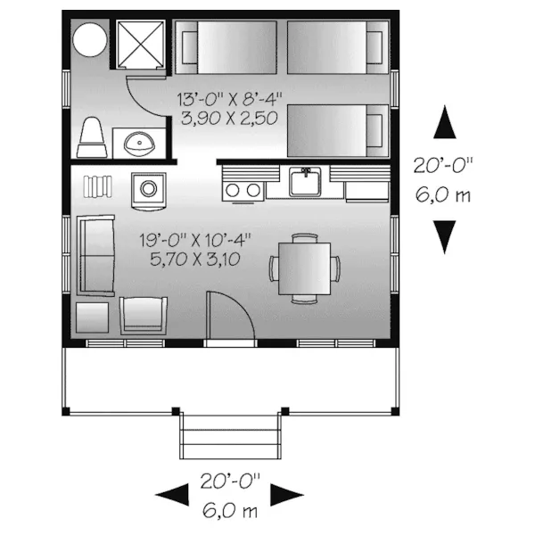 Beach & Coastal House Plan First Floor - Shadybridge Lake Cabin Home 032D-0708 - Shop House Plans and More