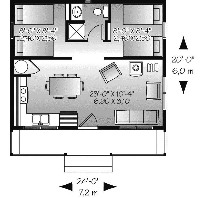 Mountain House Plan First Floor - Watervista Vacation Home 032D-0709 - Shop House Plans and More