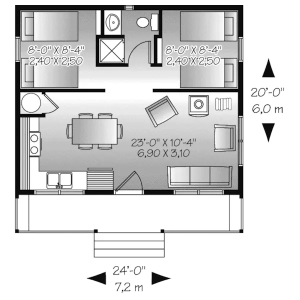 Mountain House Plan First Floor - Watervista Vacation Home 032D-0709 - Shop House Plans and More