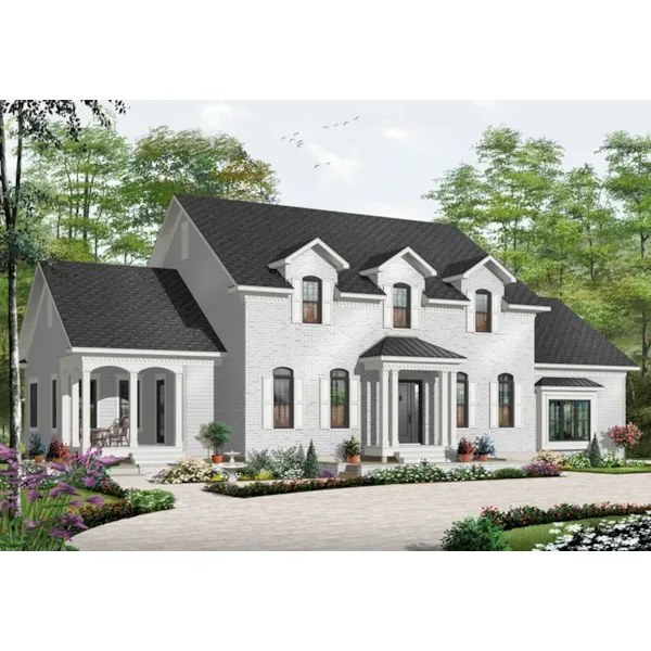 Greek Revival House Plan Front of Home - Longthorpe Country Home 032D-0711 - Shop House Plans and More