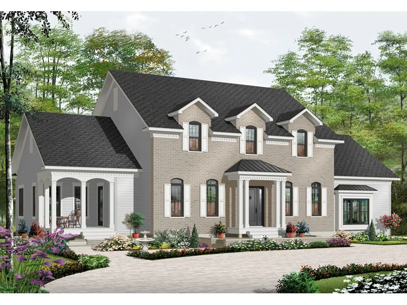 Traditional House Plan Front Photo 02 - Longthorpe Country Home 032D-0711 - Shop House Plans and More