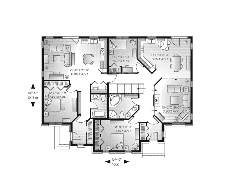 Ranch House Plan First Floor - Eagle Bluff Traditional Home 032D-0712 - Search House Plans and More