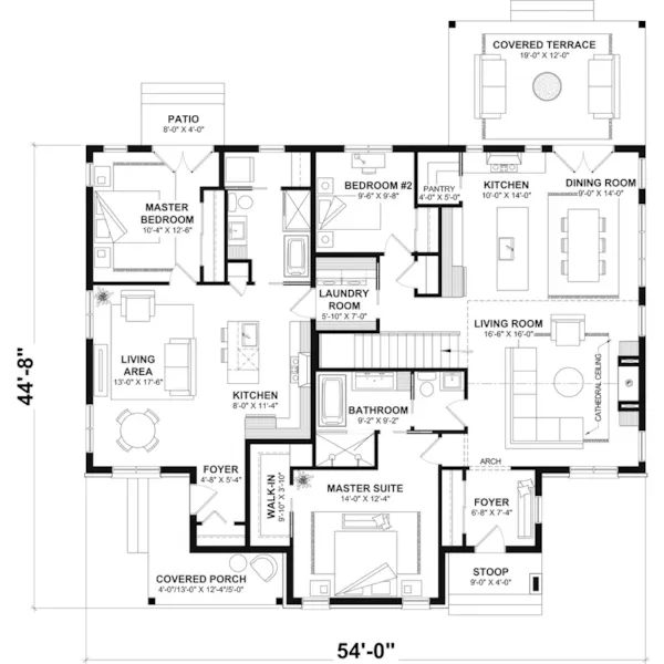 Traditional House Plan First Floor - Eagle Bluff Traditional Home 032D-0712 - Search House Plans and More