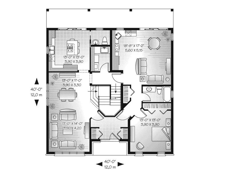 Traditional House Plan First Floor - Highland Falls European Home 032D-0713 - Search House Plans and More