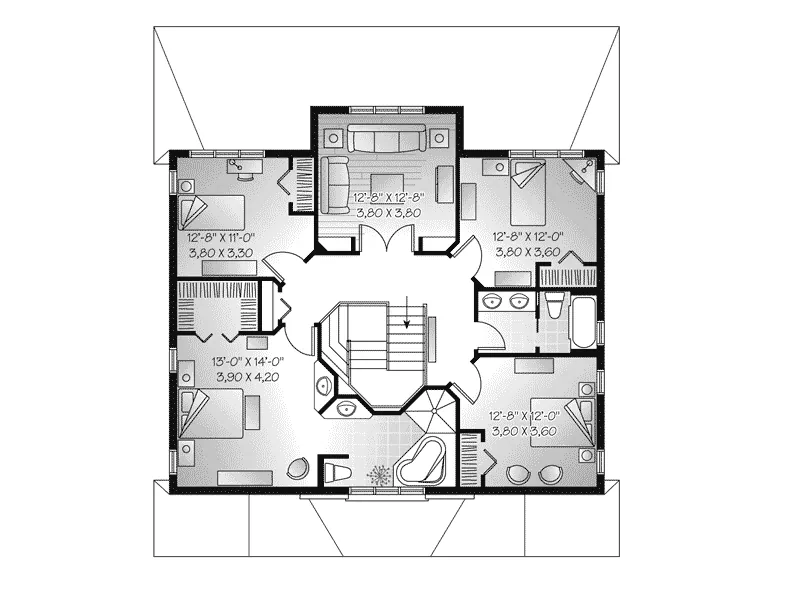Colonial House Plan Second Floor - Highland Falls European Home 032D-0713 - Search House Plans and More